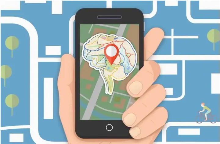 mobile phone with image of brain