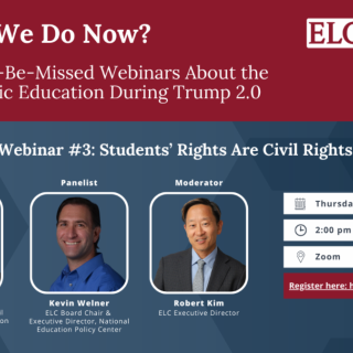 screenshot of Education Law Center webinar announcement