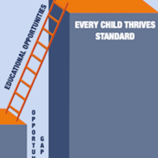 thumbnail of staircase of educational opportunities leading up to an "every child strives" standard