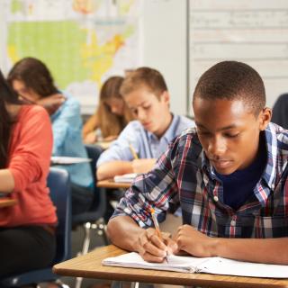 students taking a test